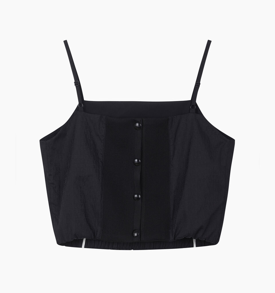 Black bustier with jacquard pattern - sisley k top - Preto | Sisley K image number 3